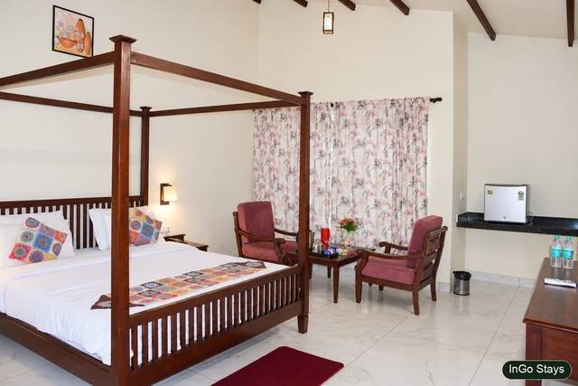 Deluxe room interior at The Big Mama Eco Resort near Jim Corbett National Park