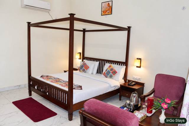 Deluxe room interior at The Big Mama Eco Resort near Jim Corbett National Park