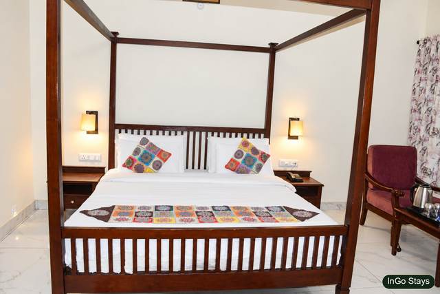 Deluxe room interior at The Big Mama Eco Resort near Jim Corbett National Park