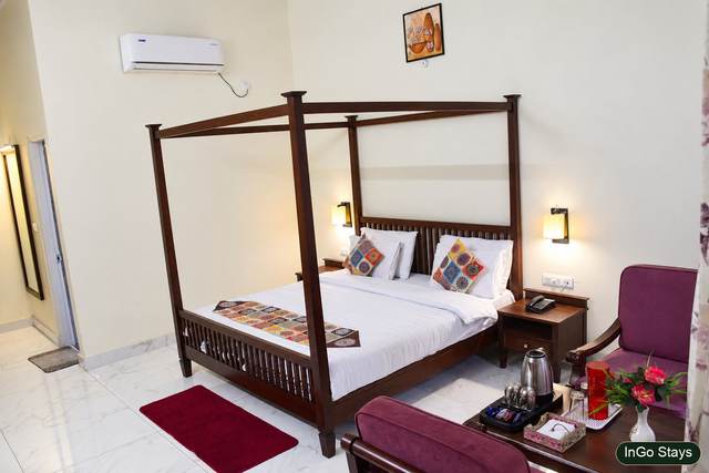 Deluxe room interior at The Big Mama Eco Resort near Jim Corbett National Park