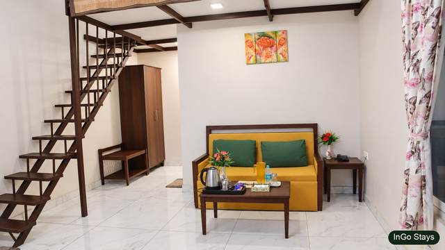 Duplex room interior at The Big Mama Eco Resort near Jim Corbett National Park